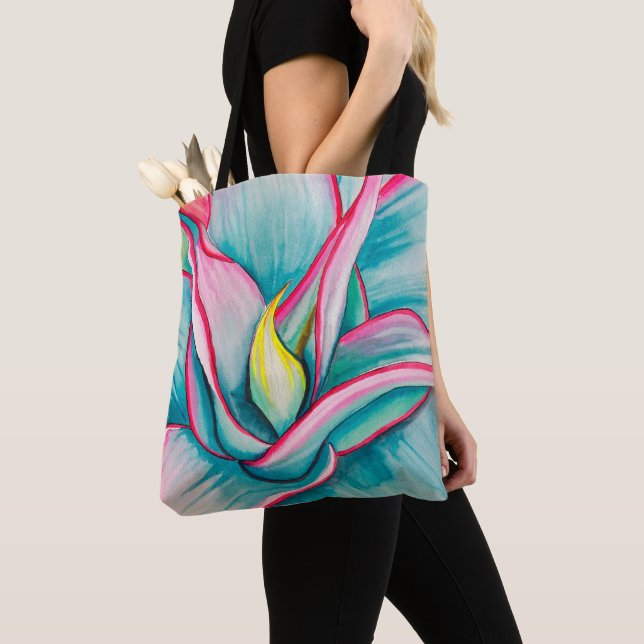 Tote Bag Aquarelle d'agave succulent art (De près)