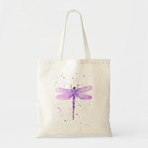 Tote Bag Aquarelle d'animal de libellule pourpre mignonne g