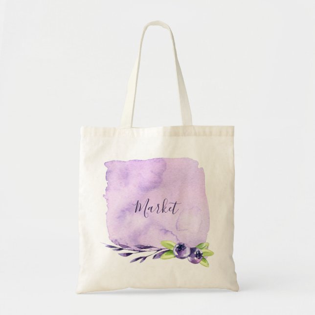 Tote Bag Aquarelle de bleuet (Devant)