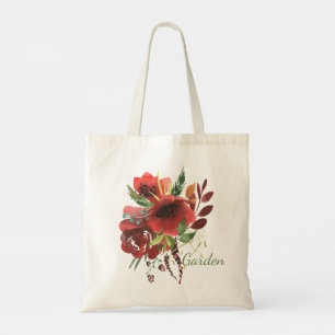 Tote Bag Aquarelle de Burgandy Floral