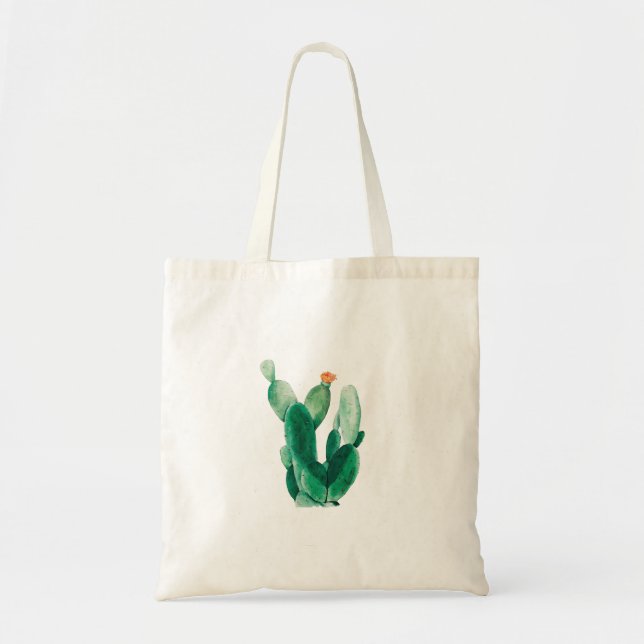 Tote Bag Aquarelle de Cactus (Devant)