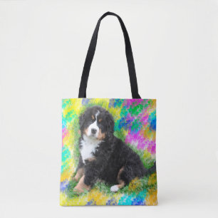 Tote Bag Aquarelle de chien de montagne bernois peinture