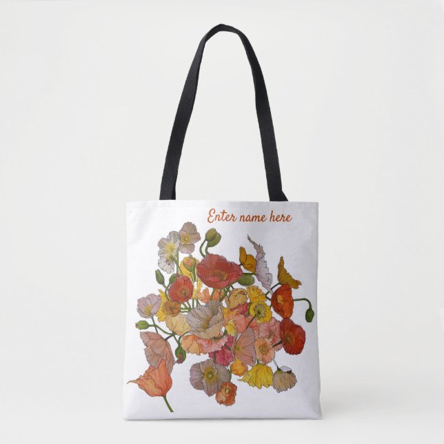 Tote Bag Aquarelle de coquelicot brillante et belle (Devant)