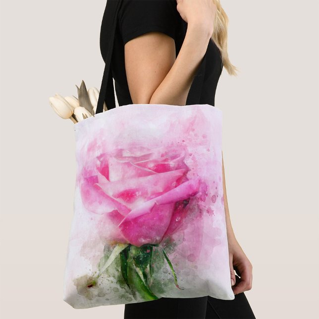 Tote Bag Aquarelle de fleur rose - wb (Créateur téléchargé)
