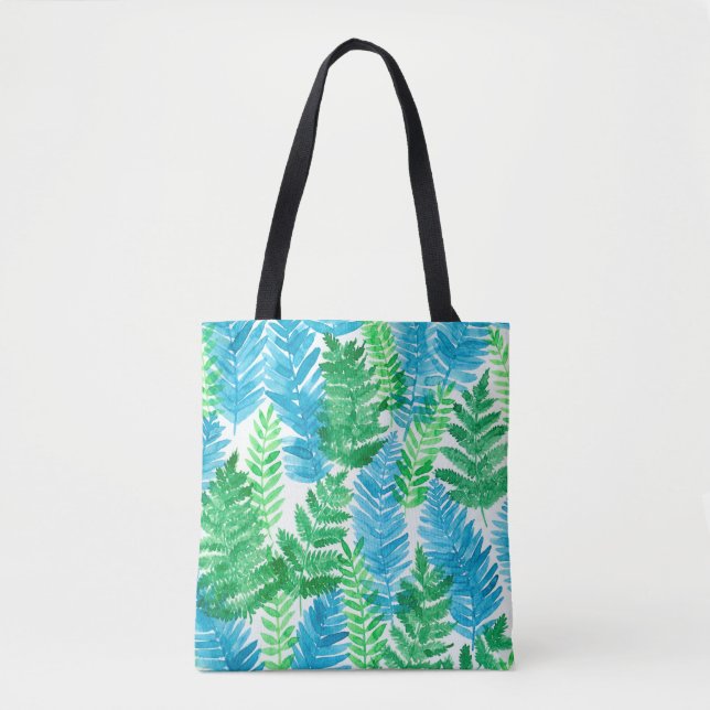 Tote Bag Aquarelle de fougère (Devant)
