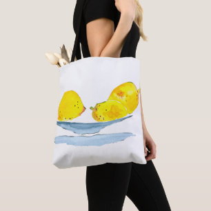 Tote Bag Aquarelle de fruit jaune citron