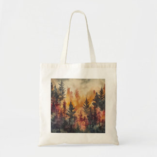 Tote Bag Aquarelle de la forêt d'automne Fourre-tout