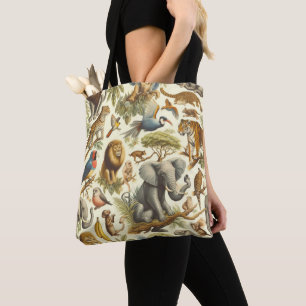 Tote Bag Aquarelle de la jungle vintage