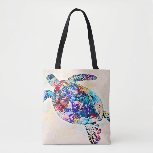 Tote Bag Aquarelle de la tortue de mer d'Hawaï (Devant)