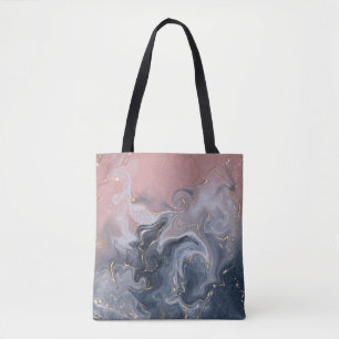 Tote Bag Aquarelle de marbre rose gris noir Leggi