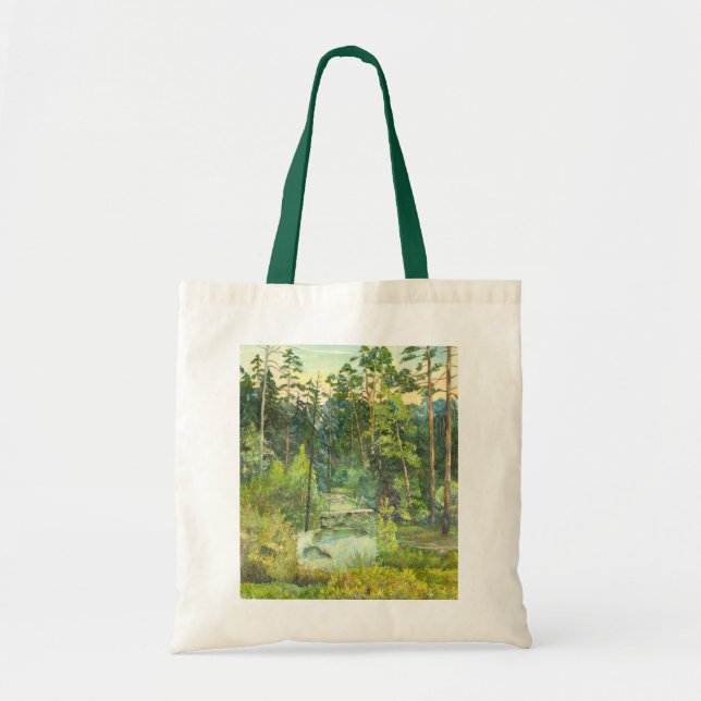 Tote Bag Aquarelle de peinture de forêt (Devant)