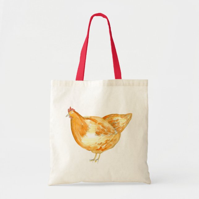 Tote Bag Aquarelle de poulet (Devant)