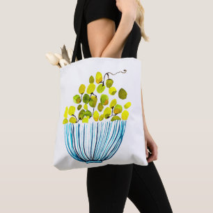 Tote Bag Aquarelle de raisins fruits mignons