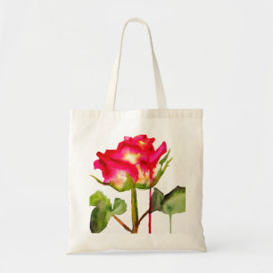 Tote Bag Aquarelle de rose thé hybride, art floral moderne