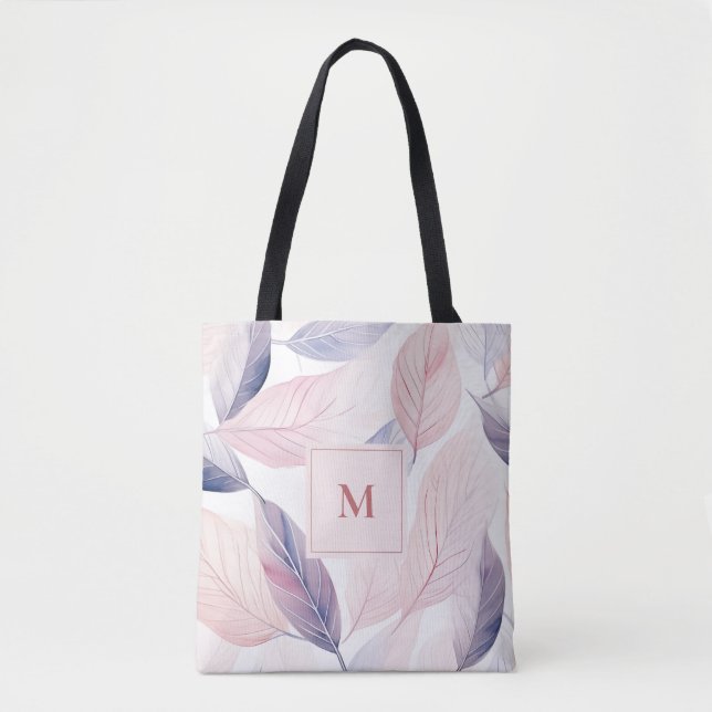 Tote Bag Aquarelle de sérénité douce laisse un monogramme p (Devant)