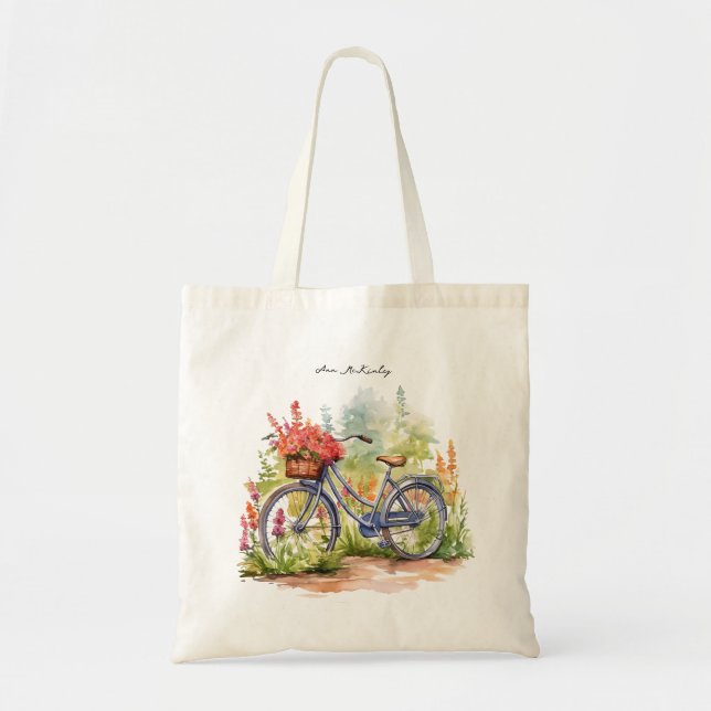 Tote Bag Aquarelle de vélo (Devant)
