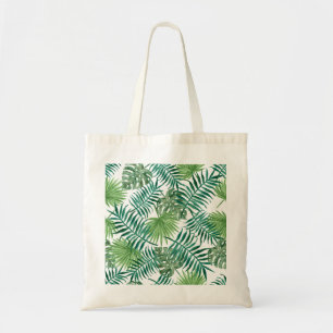 Tote Bag Aquarelle des Feuilles de palmiers tropicaux
