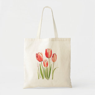 Tote Bag aquarelle des tulipes orange