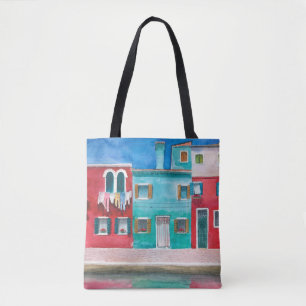 Tote Bag Aquarelle dessinée à la main paysage Italie