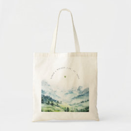 Tote Bag Aquarelle douce Mariage paysage de montagne de nei