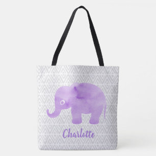 Tote Bag Aquarelle Elephant Shibori Primitive Chevron