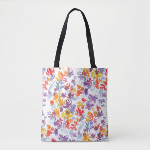 Tote Bag Aquarelle été fleurs de prairie sans couture motif