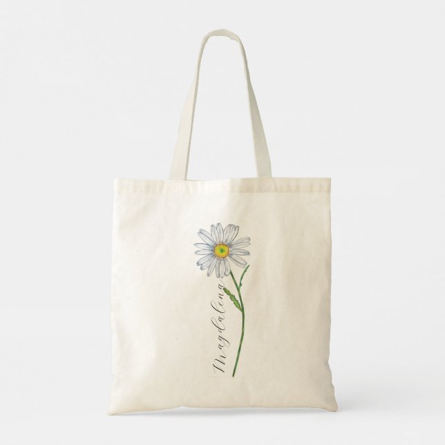 Tote Bag Aquarelle Fleur Fleur sauvage de marais Nom du scr (Dos)