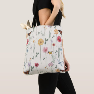 Tote Bag Aquarelle Fleur sauvage Florale