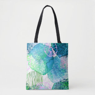 Tote Bag Aquarelle fleurie moderne abstrait