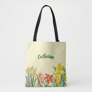 Tote Bag Aquarelle Fleurs de printemps Illustration florale
