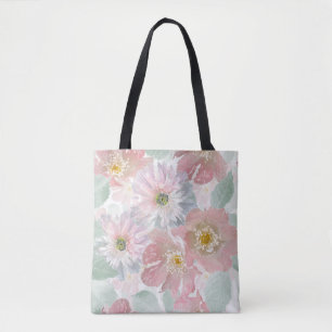 Tote Bag Aquarelle fleurs délicates.