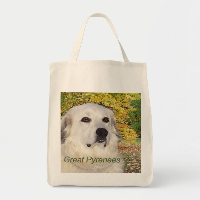 Tote Bag Aquarelle Fourre-tout d'automne de Grands Pyrénées (Devant)