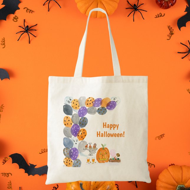 Tote Bag Aquarelle Joyeuse fête costumée d'Halloween (Créateur téléchargé)