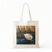 Aquarelle Maine Rowboat Harbour Skiff