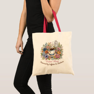 Tote Bag Aquarelle Médical Café Floral Nom Personnalisé