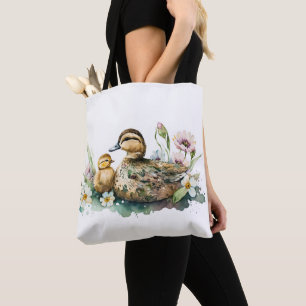 Tote Bag Aquarelle mère canard et canard