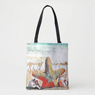 Tote Bag Aquarelle moderne des coquillages orange