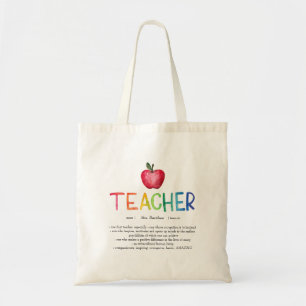 Tote Bag Aquarelle moderne Rainbow Teacher Merci