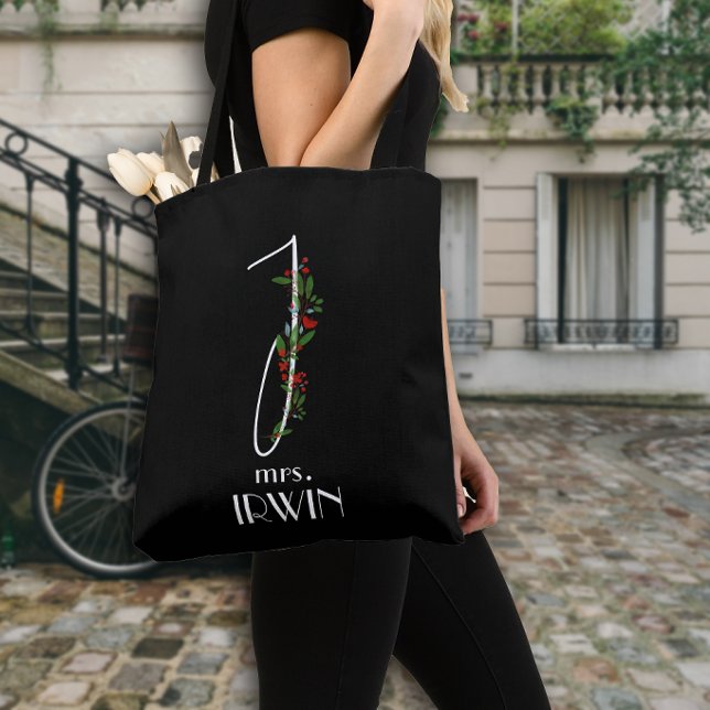 Tote Bag Aquarelle monogramme calligraphique (Créateur téléchargé)