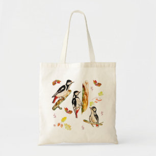 Tote Bag Aquarelle motif avec oiseaux pic
