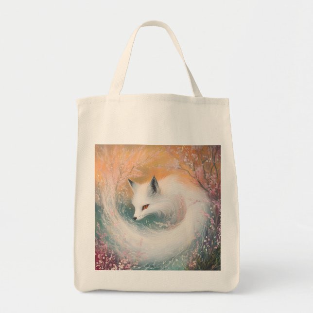 Tote Bag Aquarelle Mystic Bloom Spring Fox (Devant)