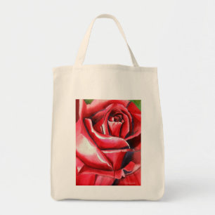 Tote Bag Aquarelle originale rose rouge cramoisie macro art