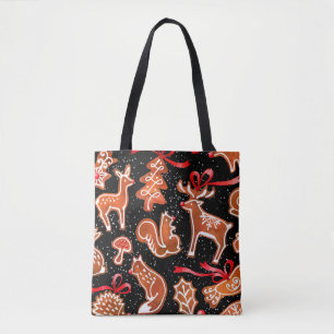 Tote Bag Aquarelle pain d'épices sans couture motif