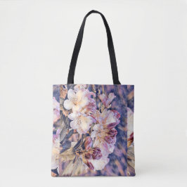 Tote Bag Aquarelle peinte d'une fleur d'azée violette