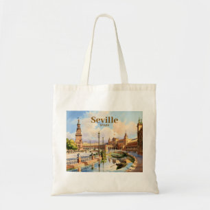 Tote Bag Aquarelle personnalisée de la Plaza de España à Sé