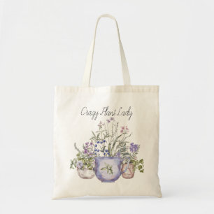 Tote Bag Aquarelle Plante folle Lady Fleurs sauvages potés