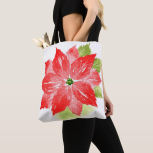 Tote Bag Aquarelle Poinsettias