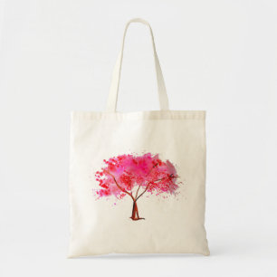 Tote Bag Aquarelle rose cerisier fleuri