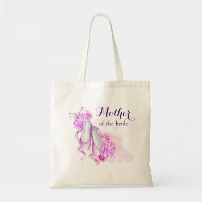 Tote Bag Aquarelle rose Chaussures de ballet mère de la mar (Devant)