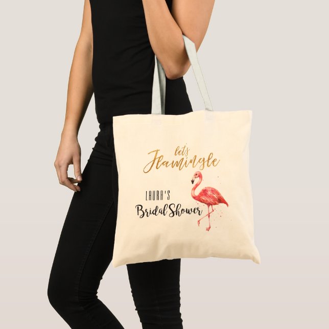 Tote Bag Aquarelle rose flamingle | FÊTE DES MARIÉES (Devant (produit))